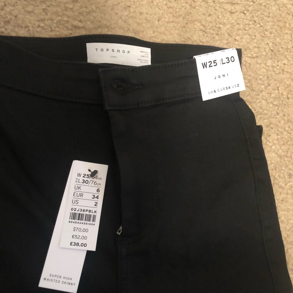 Topshop ribbed black skinny jeans